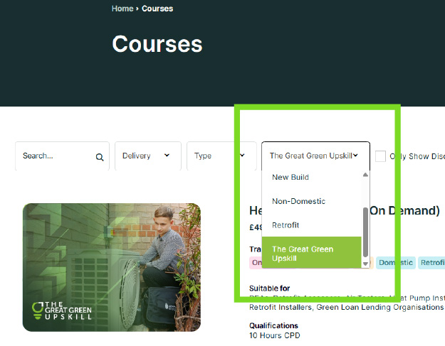 The Great Green Upskill - Course Filter